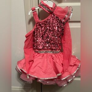 Weissman sequined pink dance dress leotard
